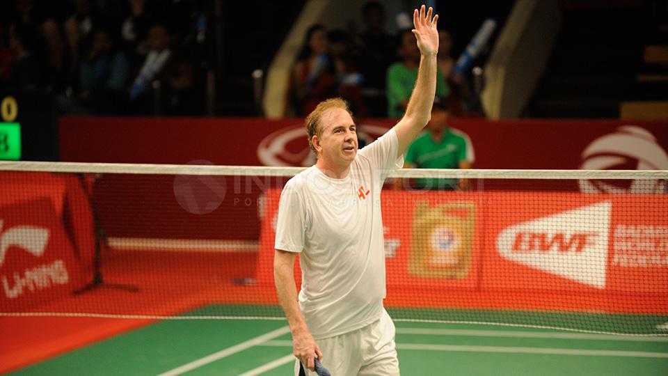 Mathew Fogarty, pebulutangkis berusia 61 tahun dari Amerika Serikat.